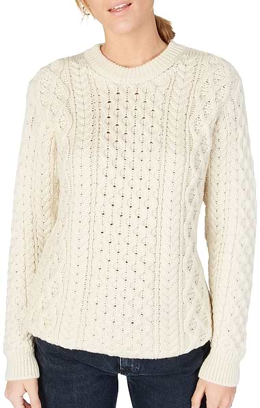 Ladies Blasket Honeycomb Stitch Aran Sweater