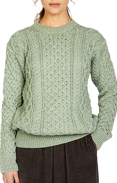 Ladies Blasket Honeycomb Stitch Aran Sweater