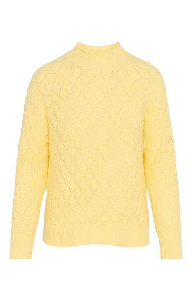 Ladies Cotton Pointelle Turtle Neck Jumper