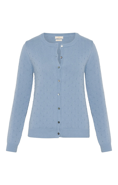 Ladies Cotton Pointelle Cardigan