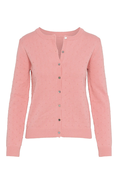 Ladies Cotton Pointelle Cardigan
