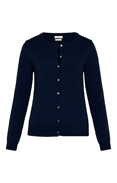 Ladies Cotton Pointelle Cardigan