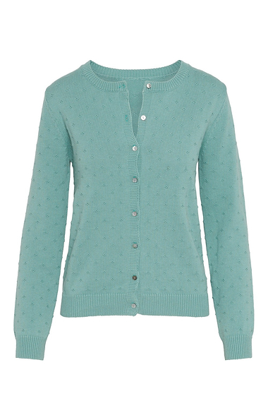 Ladies Cotton Pointelle Cardigan
