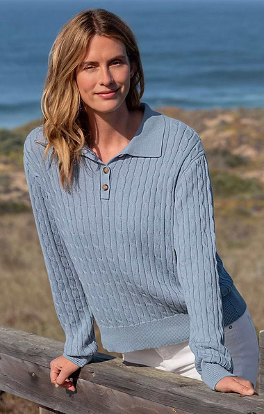 Ladies Babycable Shirt Jumper