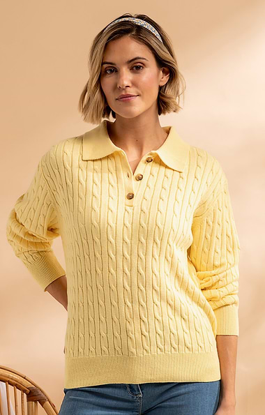 Ladies Babycable Shirt Jumper