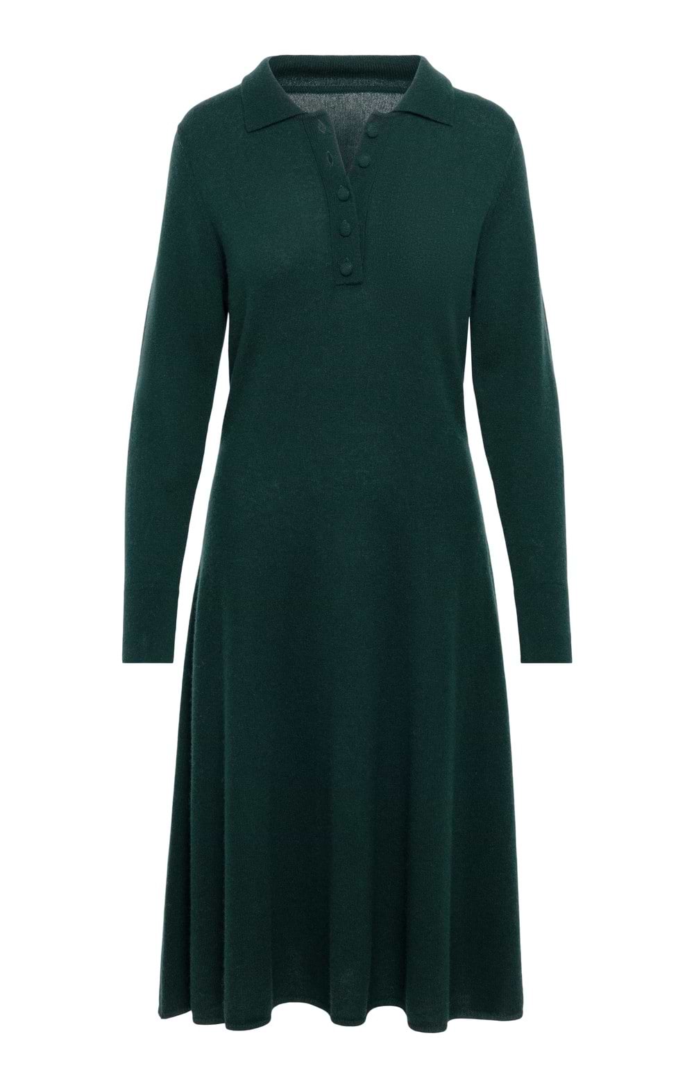 blanket stitch knitted dress Ladies Merino Cashmere Dress, Green region-Ukraine