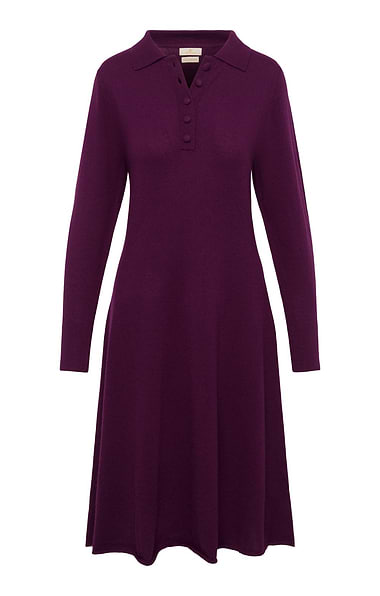 Ladies Merino Cashmere Blanket Stitch Dress