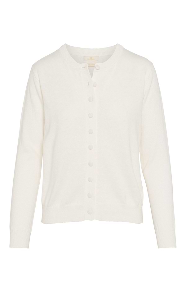 Ladies Cotton Cashmere Fabric Covered Button Cardigan