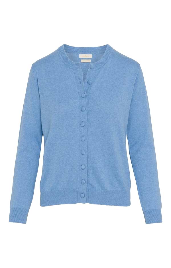 Ladies Cotton Cashmere Fabric Covered Button Cardigan