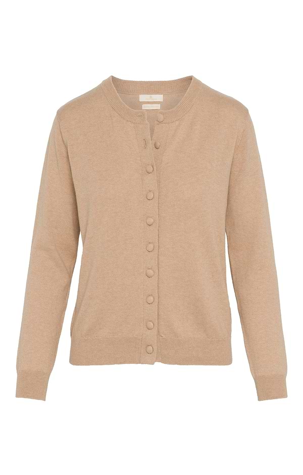 Ladies Cotton Cashmere Fabric Covered Button Cardigan