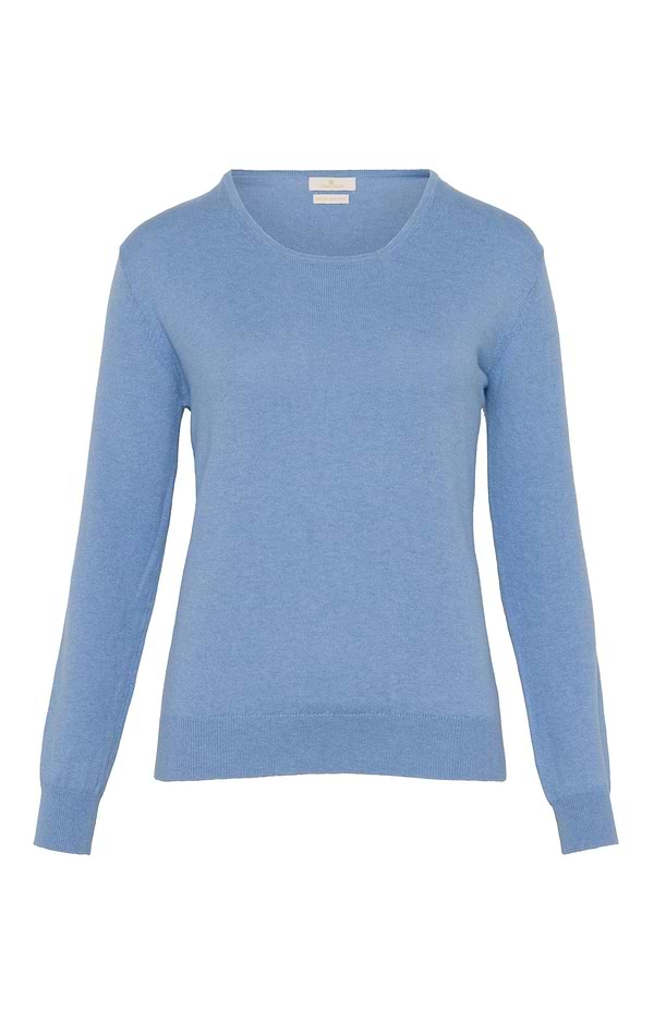 Ladies Cotton Cashmere Crew Neck Jumper