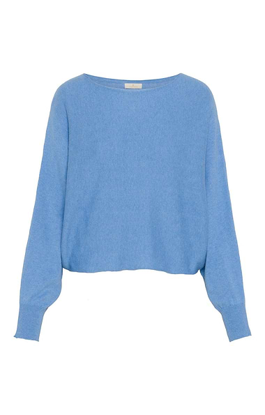 Ladies House of Bruar Cotton Cashmere Pearl Button Jumper