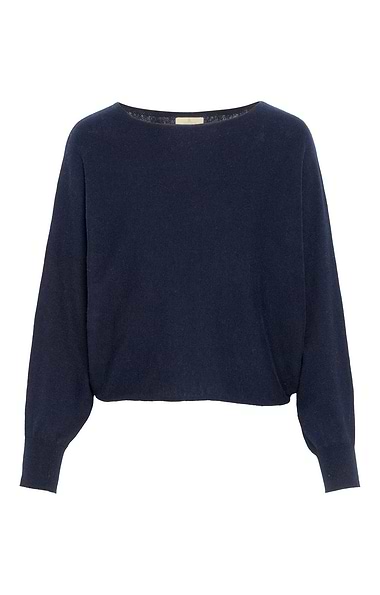 Ladies House of Bruar Cotton Cashmere Pearl Button Jumper