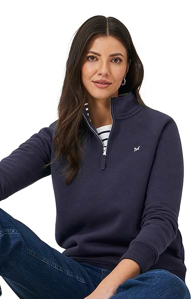 Ladies Crew Clothing Half Zip Sweatshirt
