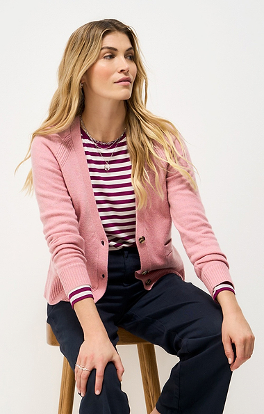 Ladies Crew Clothing Harmony Merino V-Neck Cardigan
