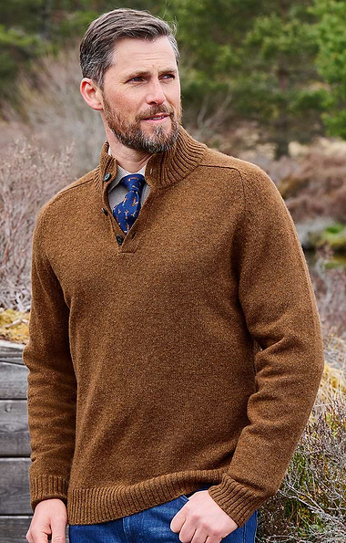 Men's Shetland Button Troyer
