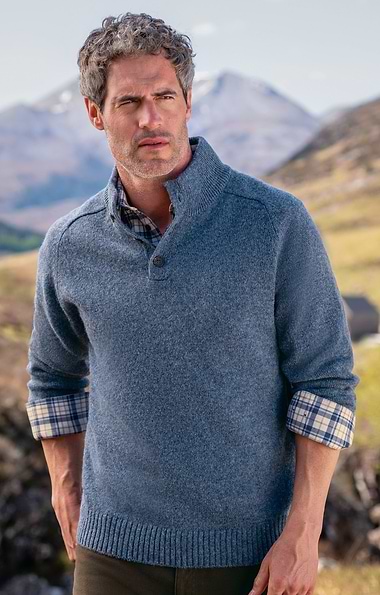 Men's Shetland Button Troyer