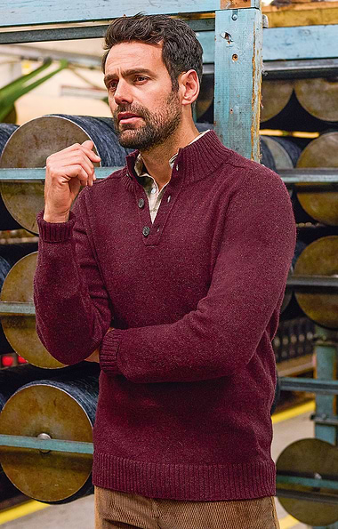 Men's Shetland Button Troyer