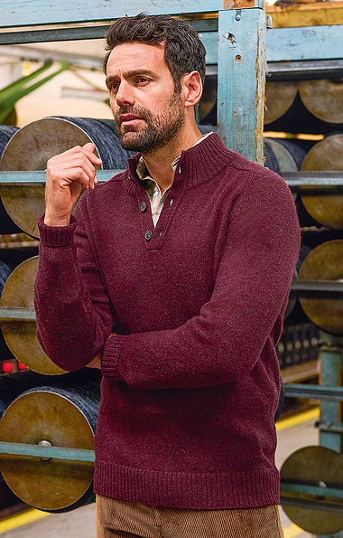 Men's Shetland Button Troyer