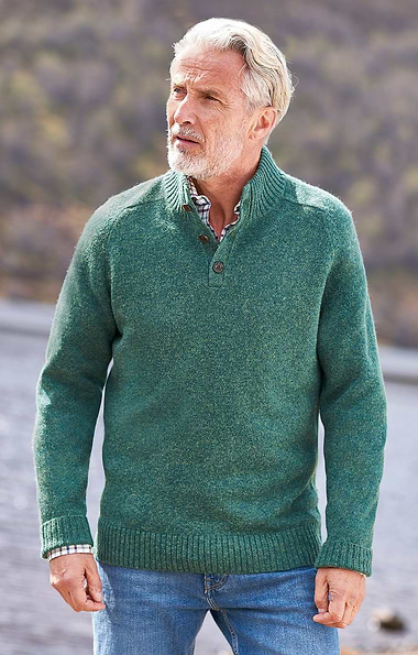 Men's Shetland Button Troyer