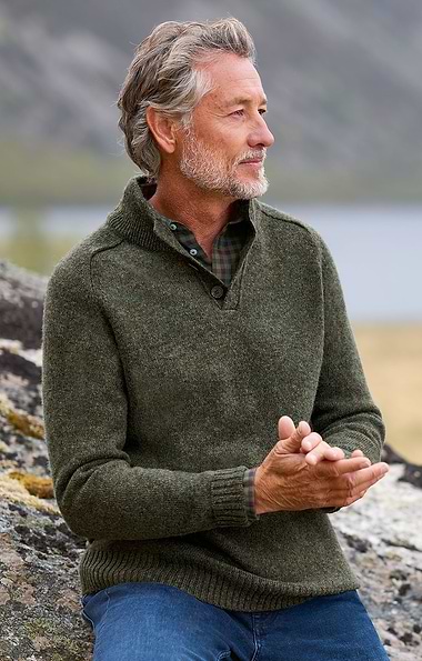 Men's Shetland Button Troyer