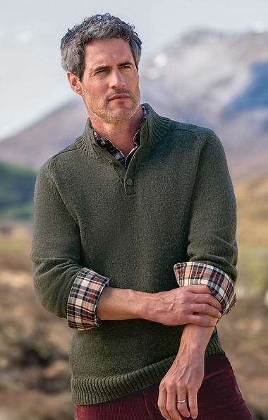 Men's Shetland Button Troyer