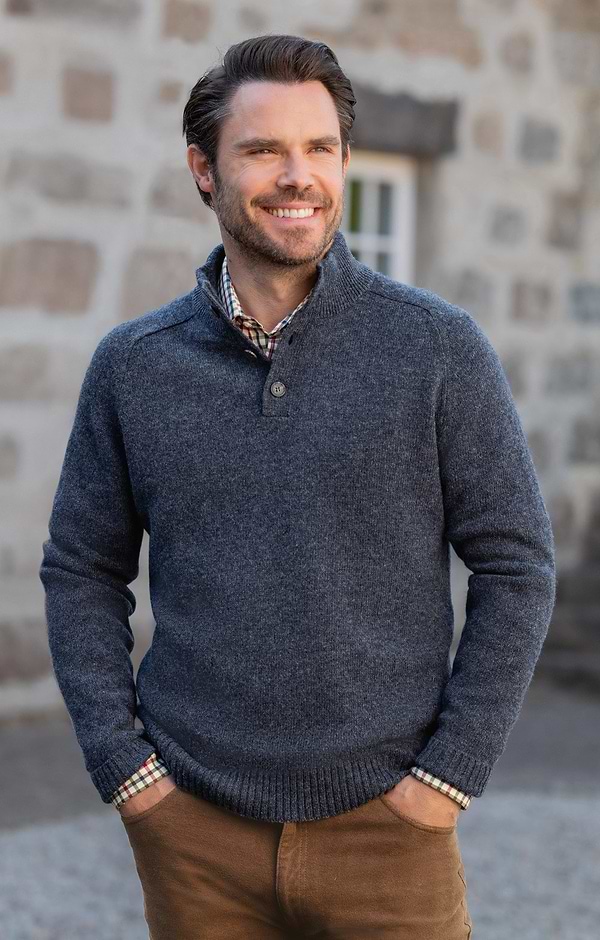 Men's Shetland Button Troyer