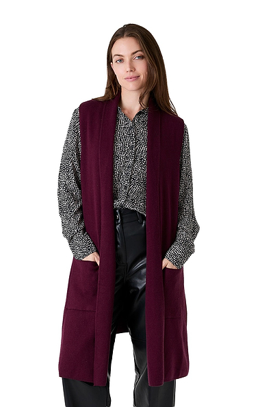 Ladies Soft Feel Doubleknit Roll Collar Gilet