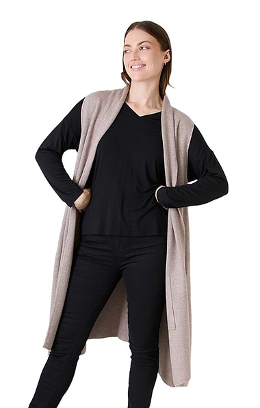 Soft Feel Doubleknit Roll Collar Gilet
