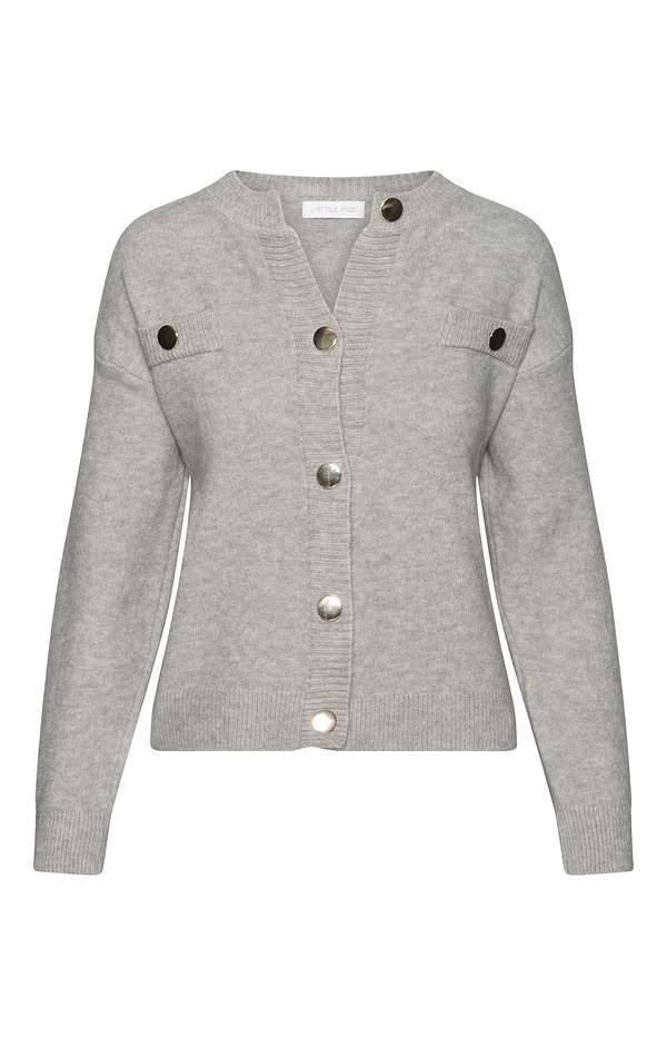 Ladies Boxy Cardigan with Oversized Buttons