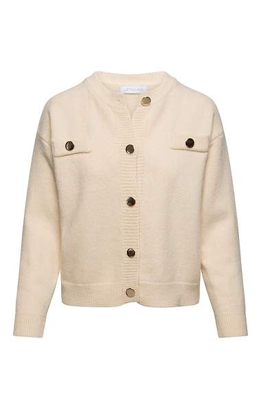 Ladies Boxy Cardigan with Oversized Buttons
