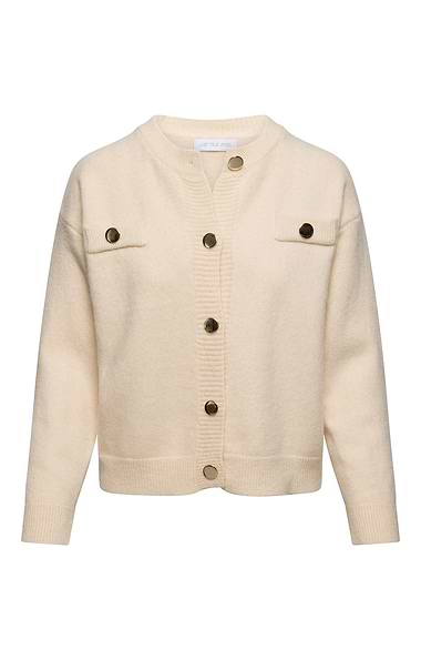 Ladies Boxy Cardigan with Oversized Buttons