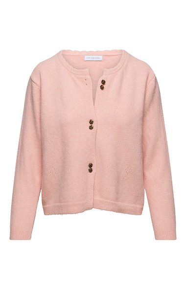 Ladies Scalloped Edge Collar Cardigan