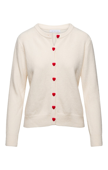 Ladies 3D Heart Button Cardigan