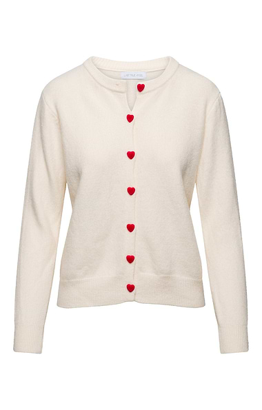 Ladies 3D Heart Button Cardigan