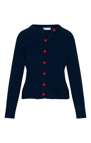 Ladies 3D Heart Button Cardigan