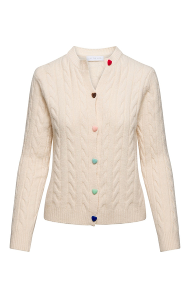 Ladies Cardigan with Heart Shape Buttons