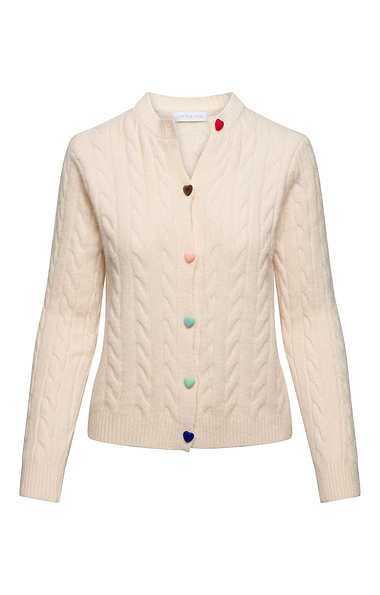 Ladies Cardigan with Heart Shape Buttons