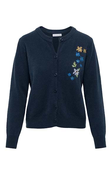 Ladies Floral Embroidered Cardigan