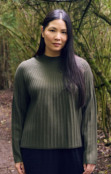 Ladies Knitted Rib Turtle Neck Jumper