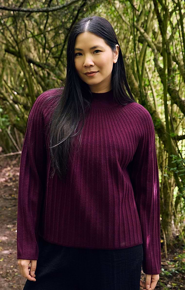 Ladies Knitted Rib Turtle Neck Jumper