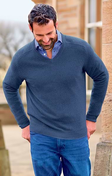 Men's Cashmere V Neck