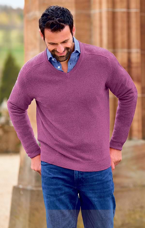 Men's Cashmere V Neck