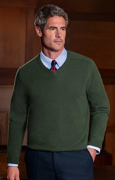 Men's Cashmere V Neck