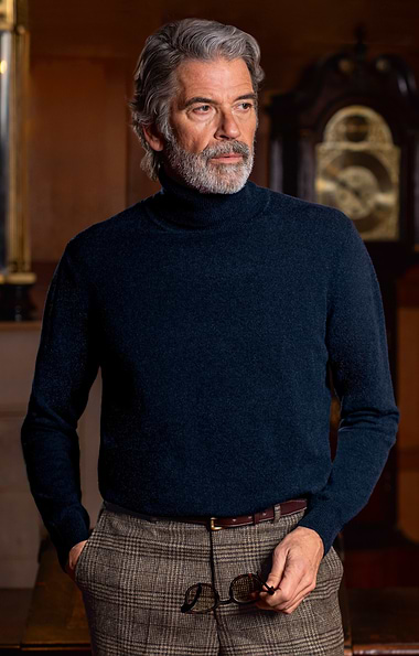 Men's Cashmere Roll Sweater