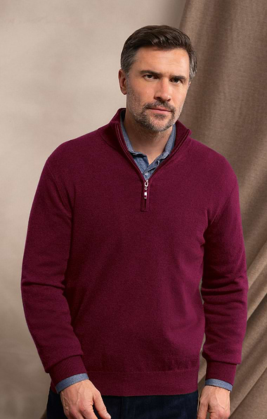 Men's Cashmere T-Zip