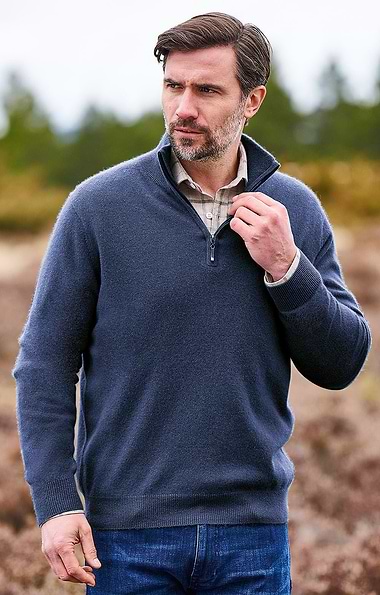 Men's Cashmere T-Zip