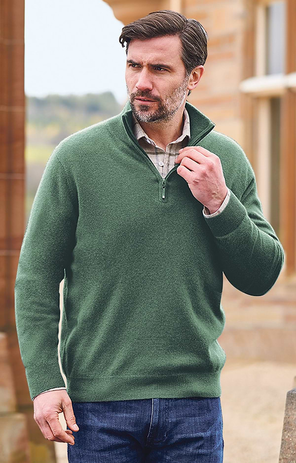 Men's Cashmere T-Zip