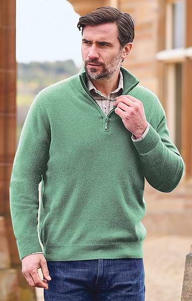 Men's Cashmere T-Zip