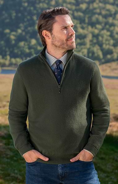 Men's Cashmere T-Zip